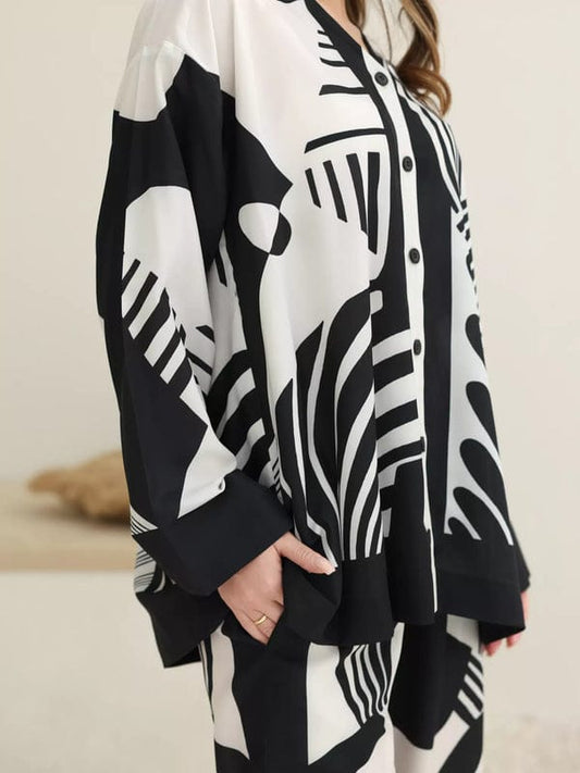 balck & white DIGITAL PRINT 2PC STITCHED FOR GIRLS